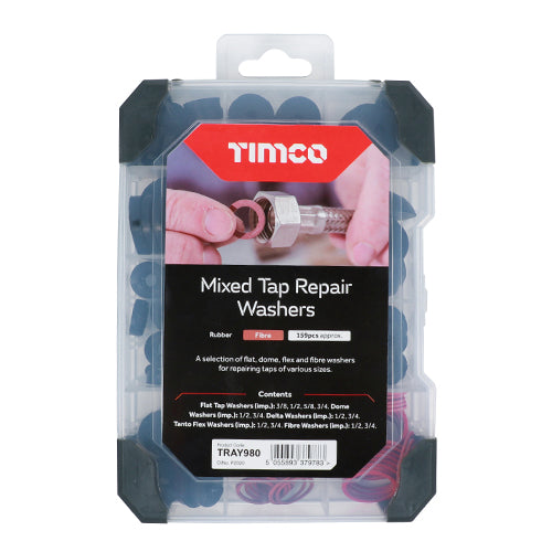 TIMCO Tap Repair Washers Mixed Tray - 159pcs - Image
