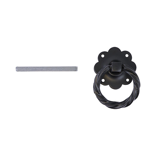 TIMCO Ring Gate Latch Twisted Black - 6" - Image