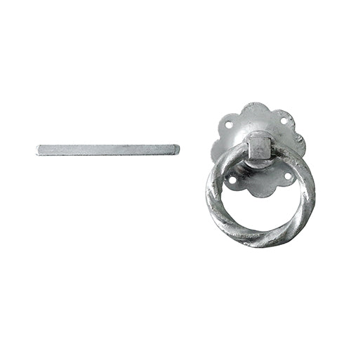 TIMCO Ring Gate Latch Twisted Hot Dipped Galvanised - 6" - Image