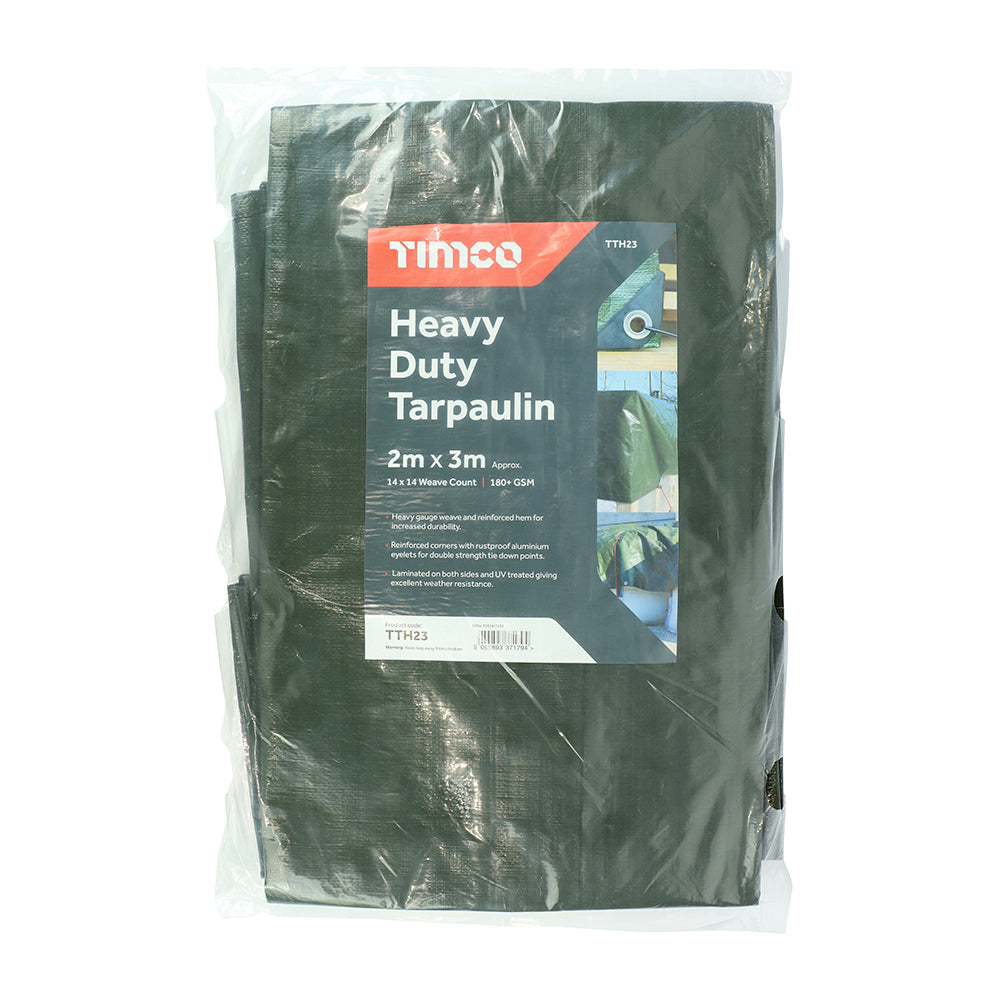 TIMCO Heavy Duty Tarpaulin Green - 2 x 3m - Image