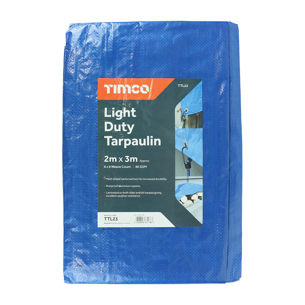 TIMCO Light Duty Tarpaulin Blue - 2 x 3m - Image