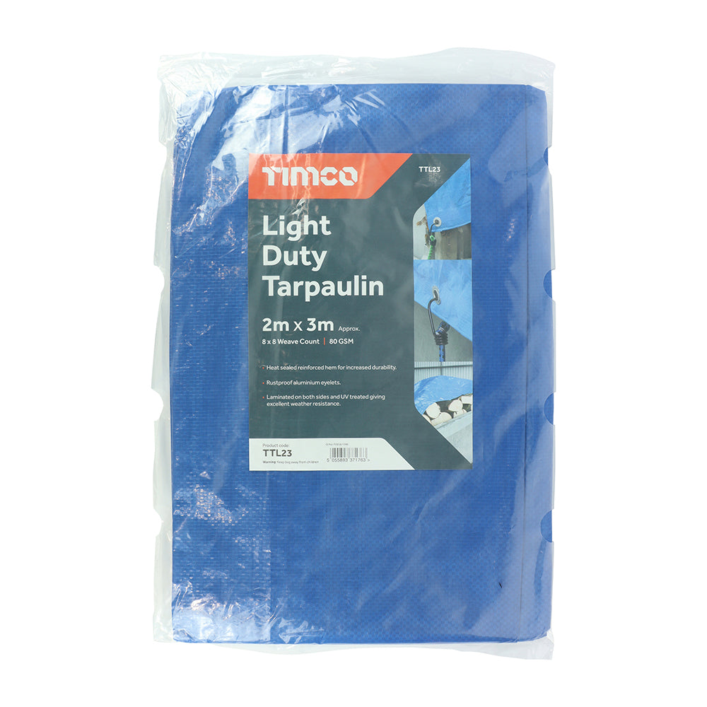 TIMCO Light Duty Tarpaulin Blue - 2 x 3m - Image