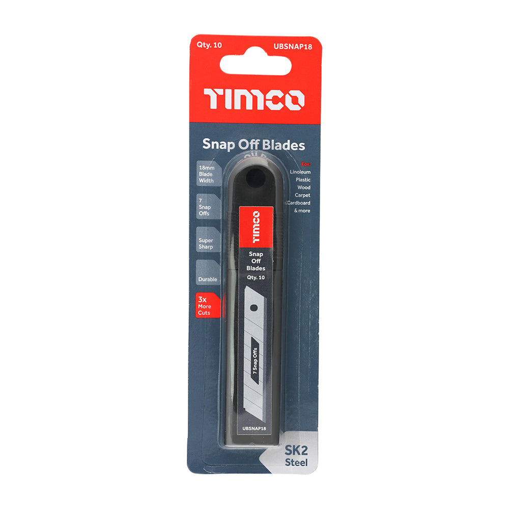 TIMCO Utility Knife Blade Snap Off - 100 x 18 x 0.6 - Image