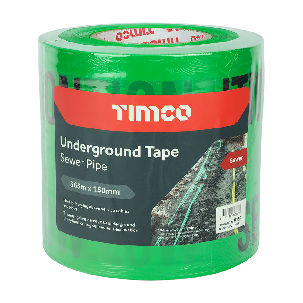 TIMCO Underground Tape Sewer Pipe - 365m x 150mm - Image