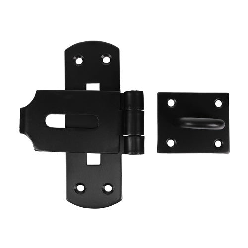 TIMCO Heavy Duty Vertical Pattern Hasp & Staple Bolt On Black - 6" - Image