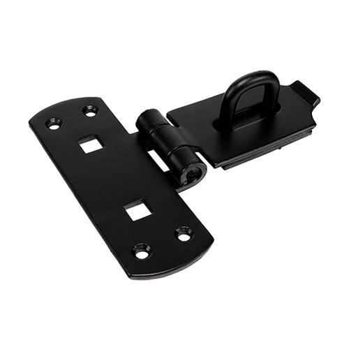 TIMCO Heavy Duty Vertical Pattern Hasp & Staple Bolt On Black - 6" - Image