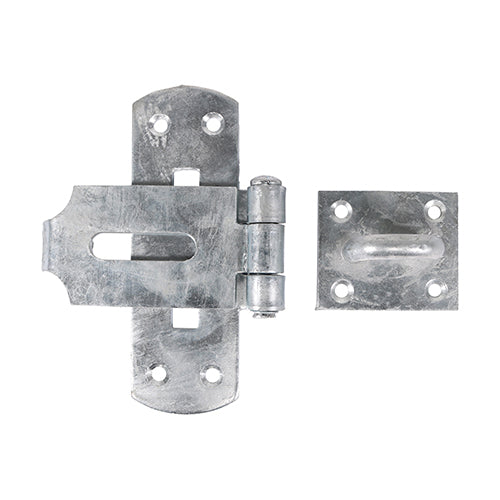 TIMCO Heavy Duty Vertical Pattern Hasp & Staple Bolt On Hot Dipped Galvanised - 6" - Image