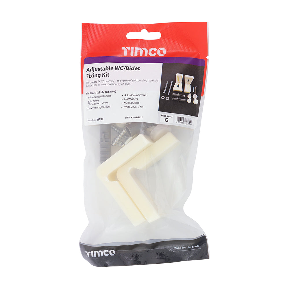 TIMCO Adjustable WC/Bidet Fixing Kit - WC Kit - Image