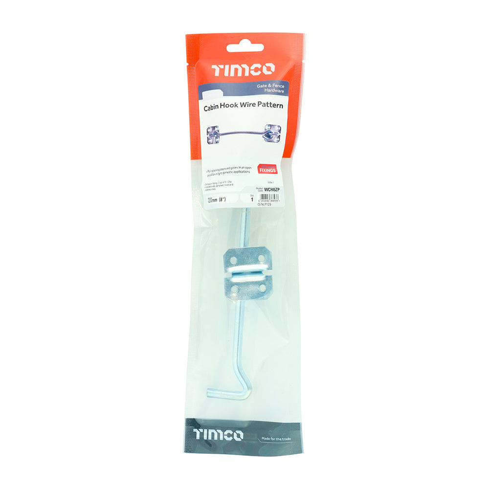 TIMCO Cabin Hooks Wire Pattern Zinc - 8" - Image
