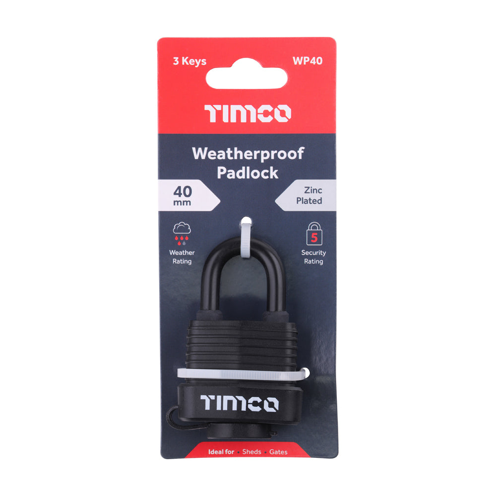 TIMCO Weatherproof Padlock - 40mm - Image
