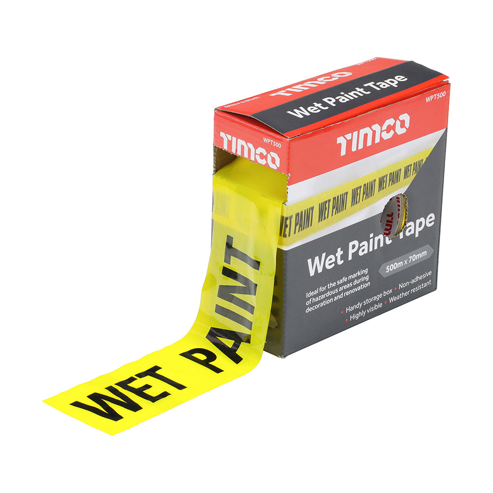 TIMCO Hazard warning caution yellow black wet paint tape - Image