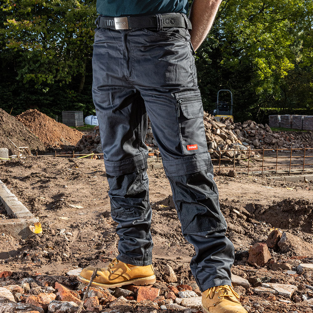 TIMCO Workman Trousers - Grey/Black - W38 L32 - Image