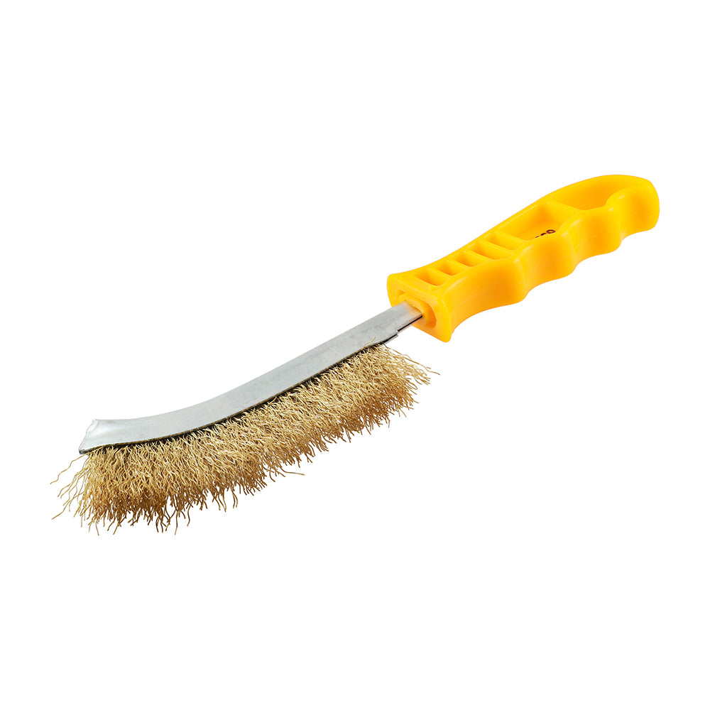 TIMCO Yellow Handle Wire Brush Brass - 255mm - Image