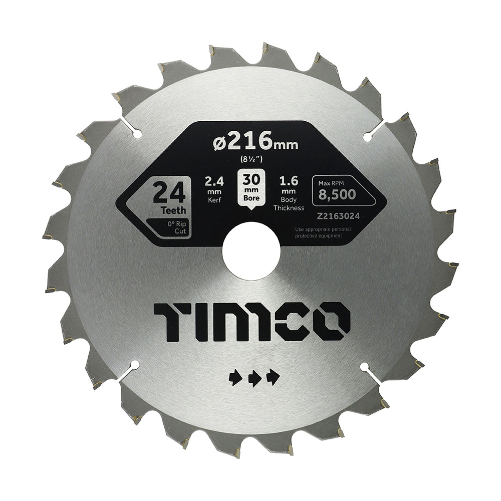 TIMCO 0° Mitre Saw Blade - 216 x 30 x 24T - Image