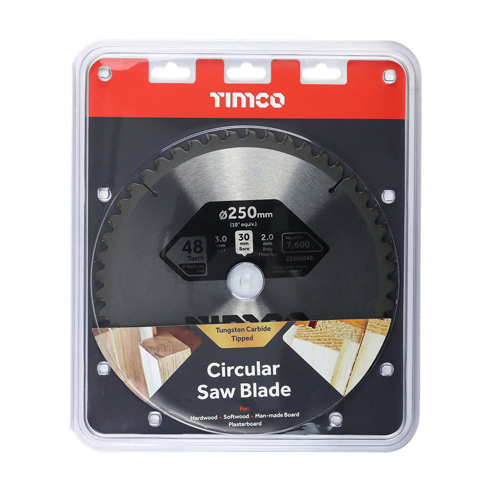 TIMCO 0° Mitre Saw Blade - 250 x 30 x 48T - Image