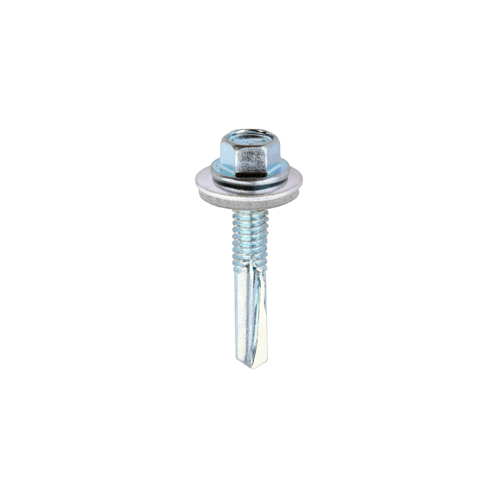 TIMCO Self-Drilling Heavy Section Silver Screws with EPDM Washer - 5.5 x 32 - Image