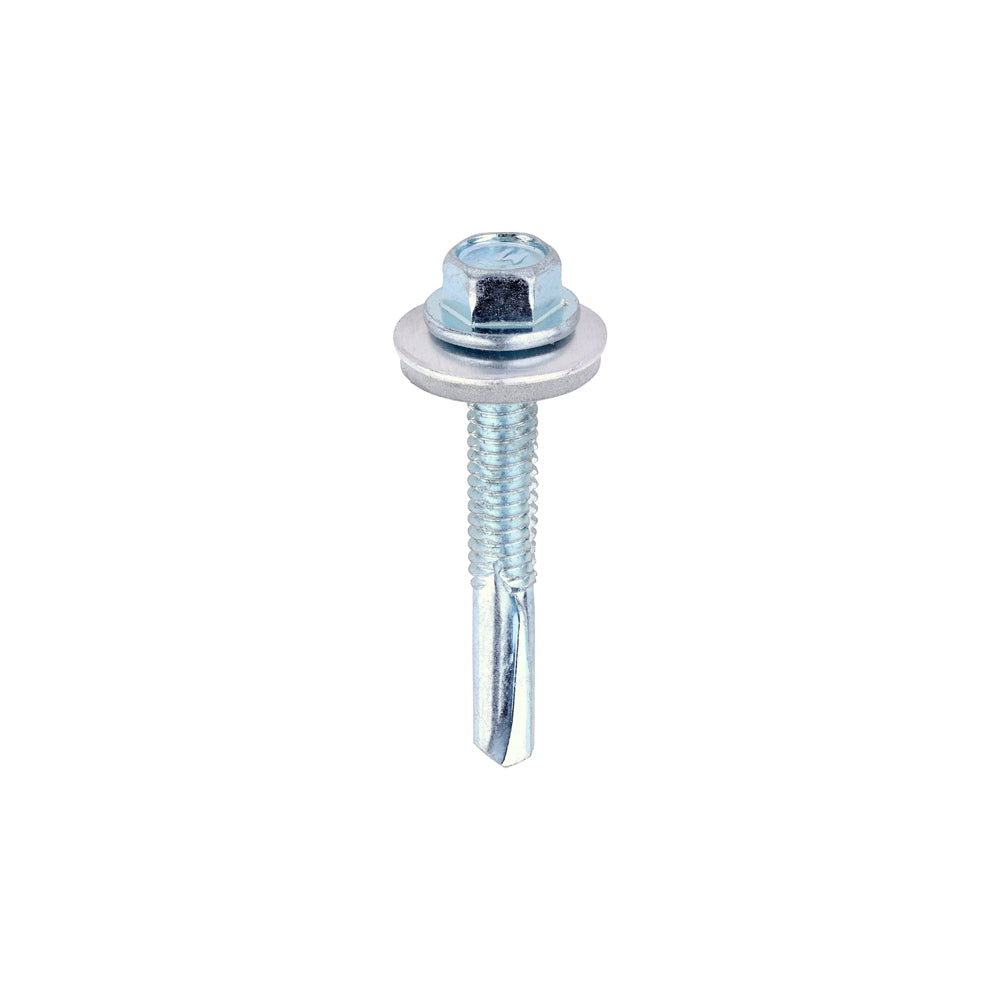 TIMCO Self-Drilling Heavy Section Silver Screws with EPDM Washer - 5.5 x 38 - Image