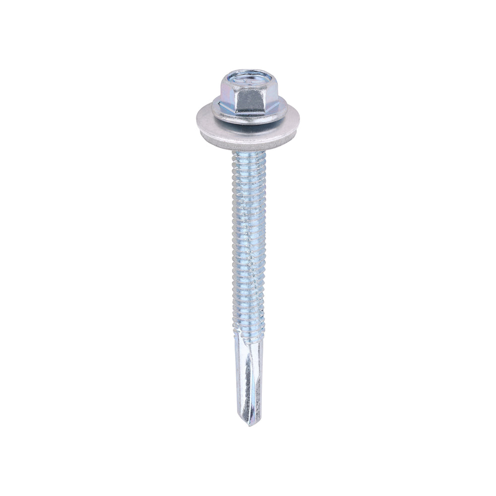 TIMCO Self-Drilling Heavy Section Silver Screws with EPDM Washer - 5.5 x 55 - Image