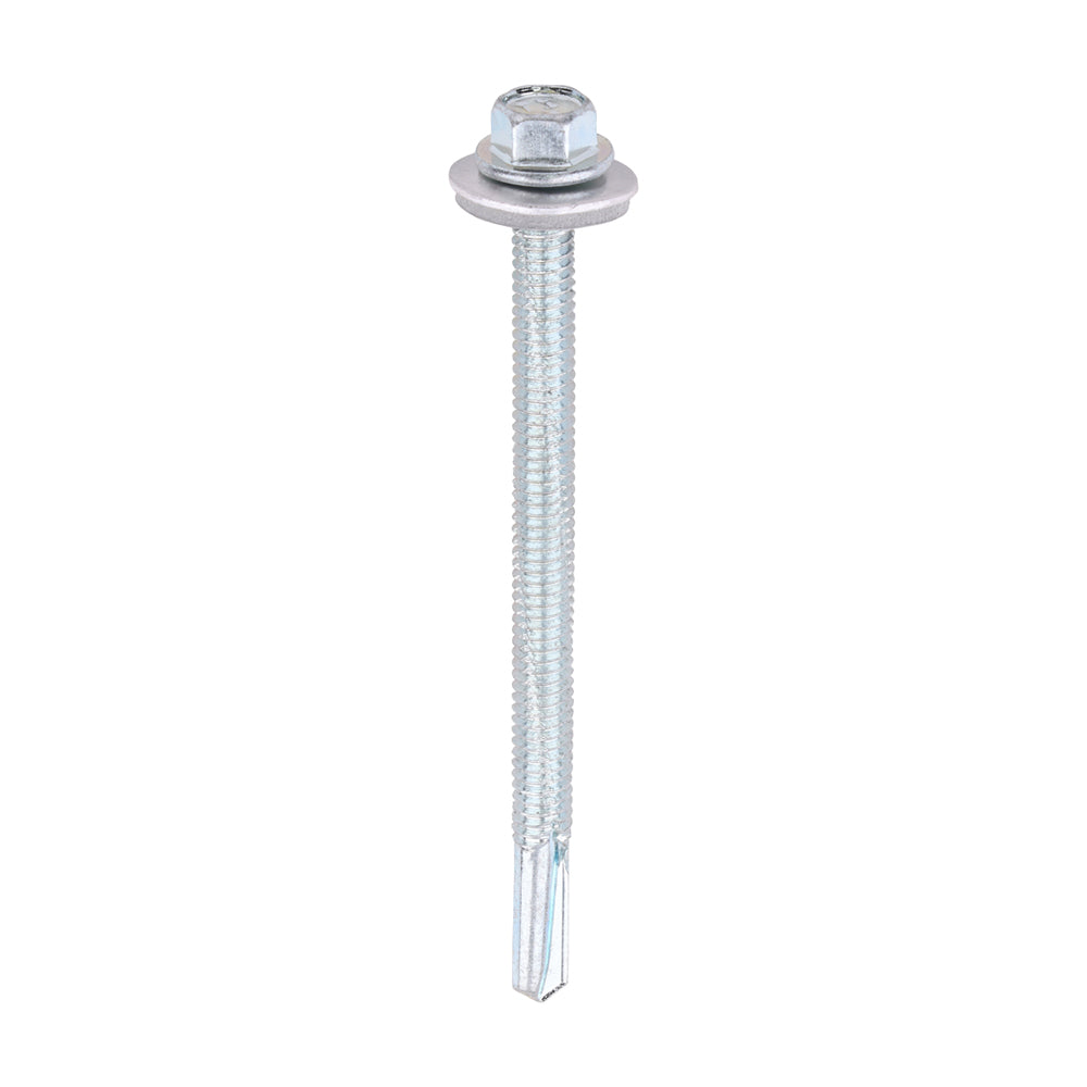 TIMCO Self-Drilling Heavy Section Silver Screws with EPDM Washer - 5.5 x 80 - Image