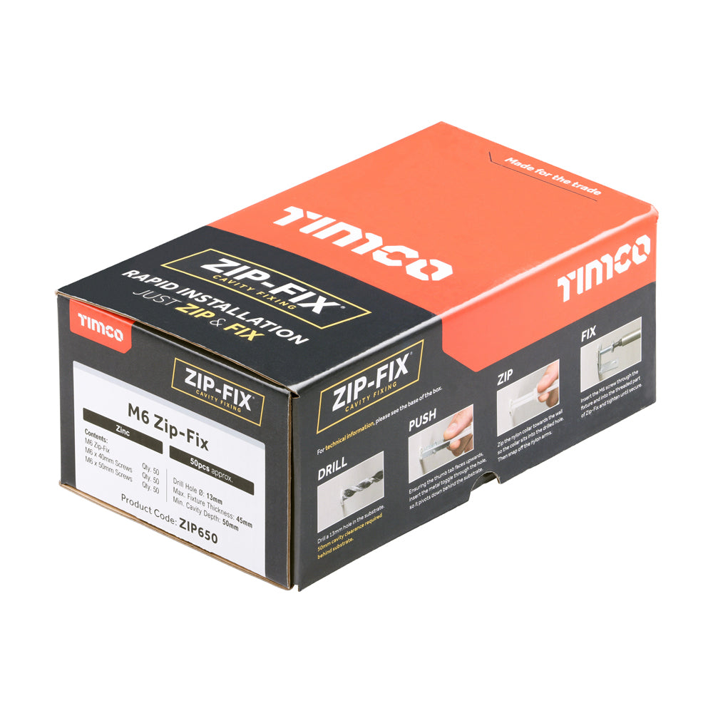 TIMCO Zip-Fix Heavy Duty Cavity Wall Anchors - M6 - Image
