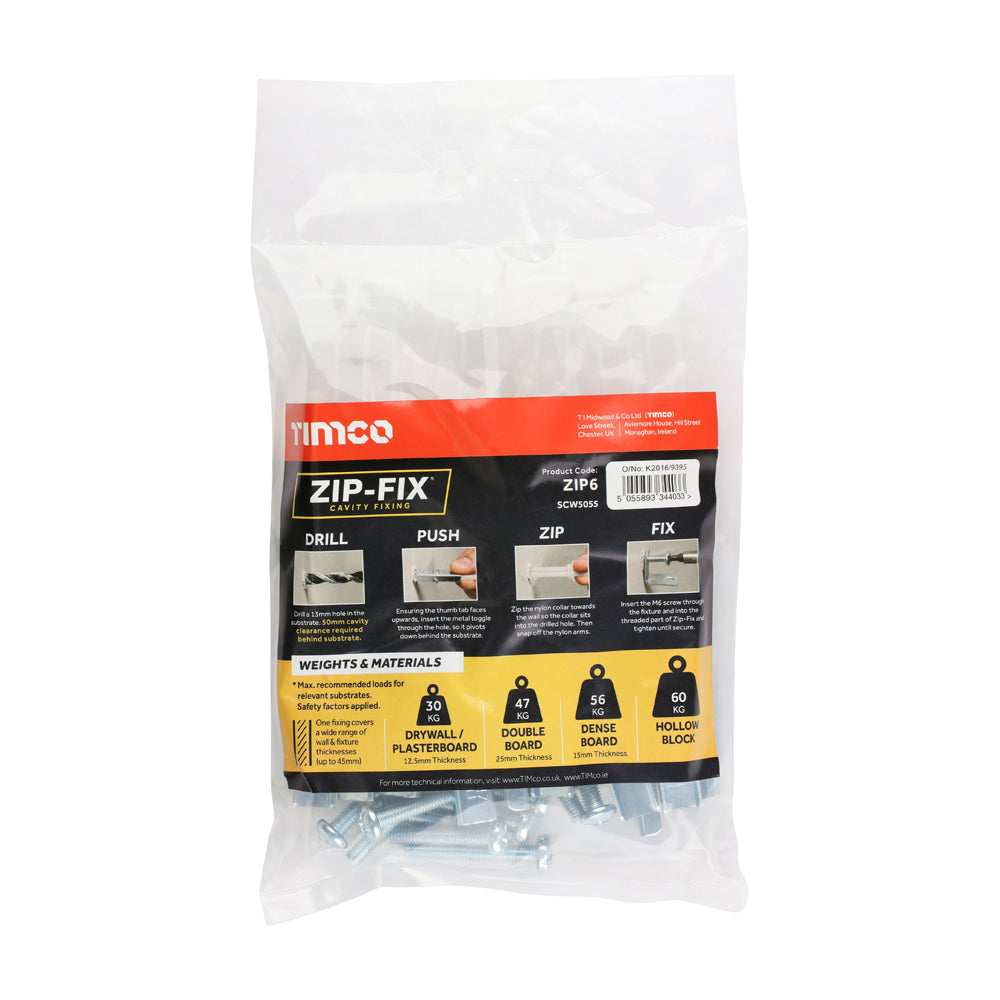 TIMCO Zip-Fix Heavy Duty Cavity Wall Anchors - M6 - Image