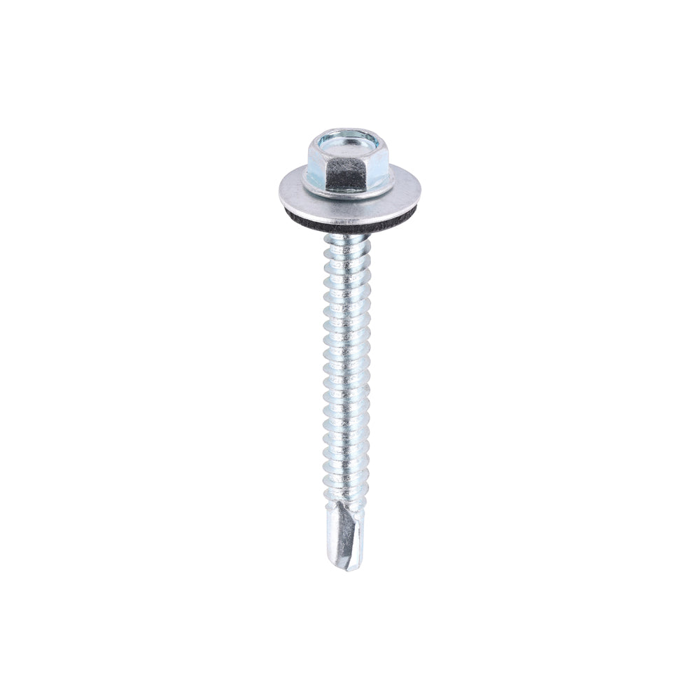 TIMCO Self-Drilling Light Section Silver Screws with EPDM Washer - 5.5 x 50 - Image