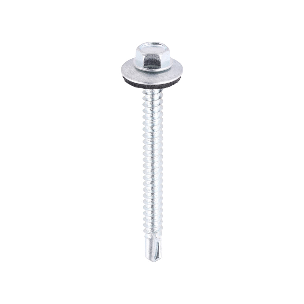 TIMCO Self-Drilling Light Section Silver Screws with EPDM Washer - 5.5 x 60 - Image