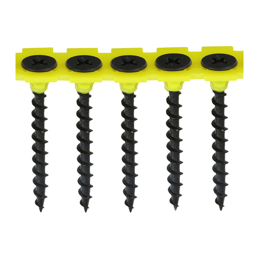 TIMCO Collated Drywall Coarse Thread Bugle Head Black Screws - 3.5 x 25 - Image