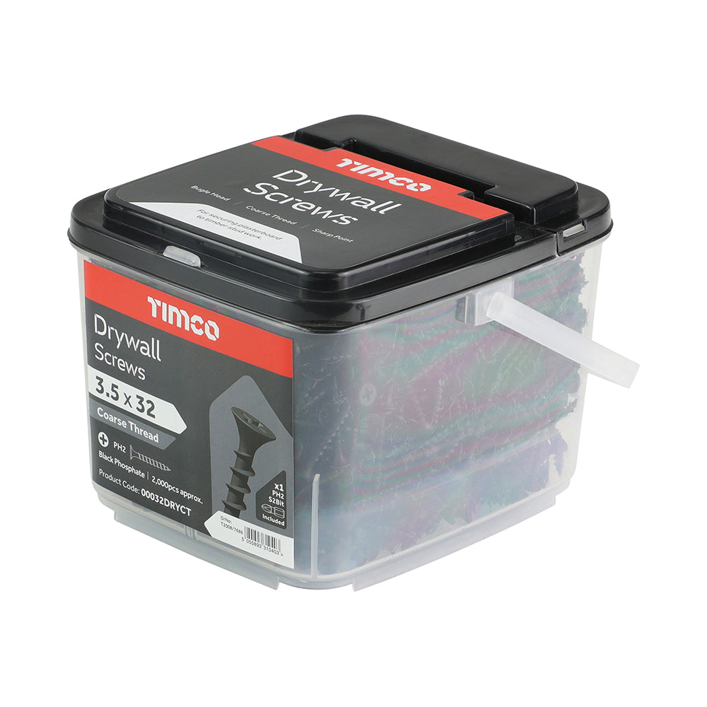 TIMCO Drywall Coarse Thread Bugle Head Black Screws - 3.5 x 32 - Image
