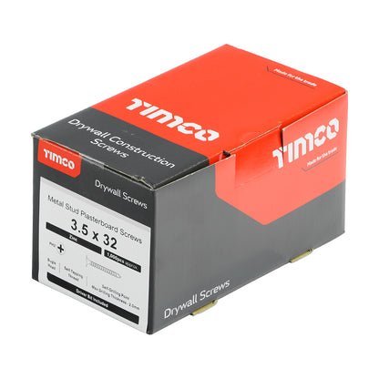 TIMCO Drywall Self-Drilling Bugle Head Silver Screws - 3.5 x 32 - Image