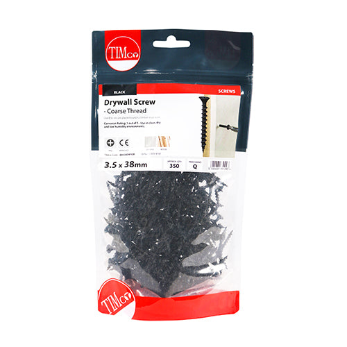 TIMCO Drywall Coarse Thread Bugle Head Black Screws - 3.5 x 38 - Image