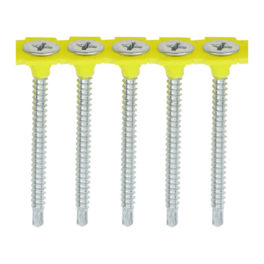TIMCO Collated Drywall Self-Drilling Bugle Head Silver Screws - 3.5 x 40 - Image