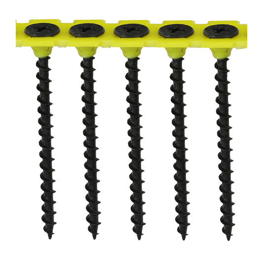 TIMCO Collated Drywall Coarse Thread Bugle Head Black Screws - 3.5 x 55 - Image