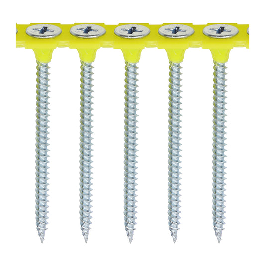 TIMCO Collated Drywall Fine Thread Bugle Head Silver Screws - 3.5 x 55 - Image