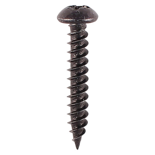TIMCO Twin-Threaded Round Head Black Woodscrews - 6 x 1 - Image
