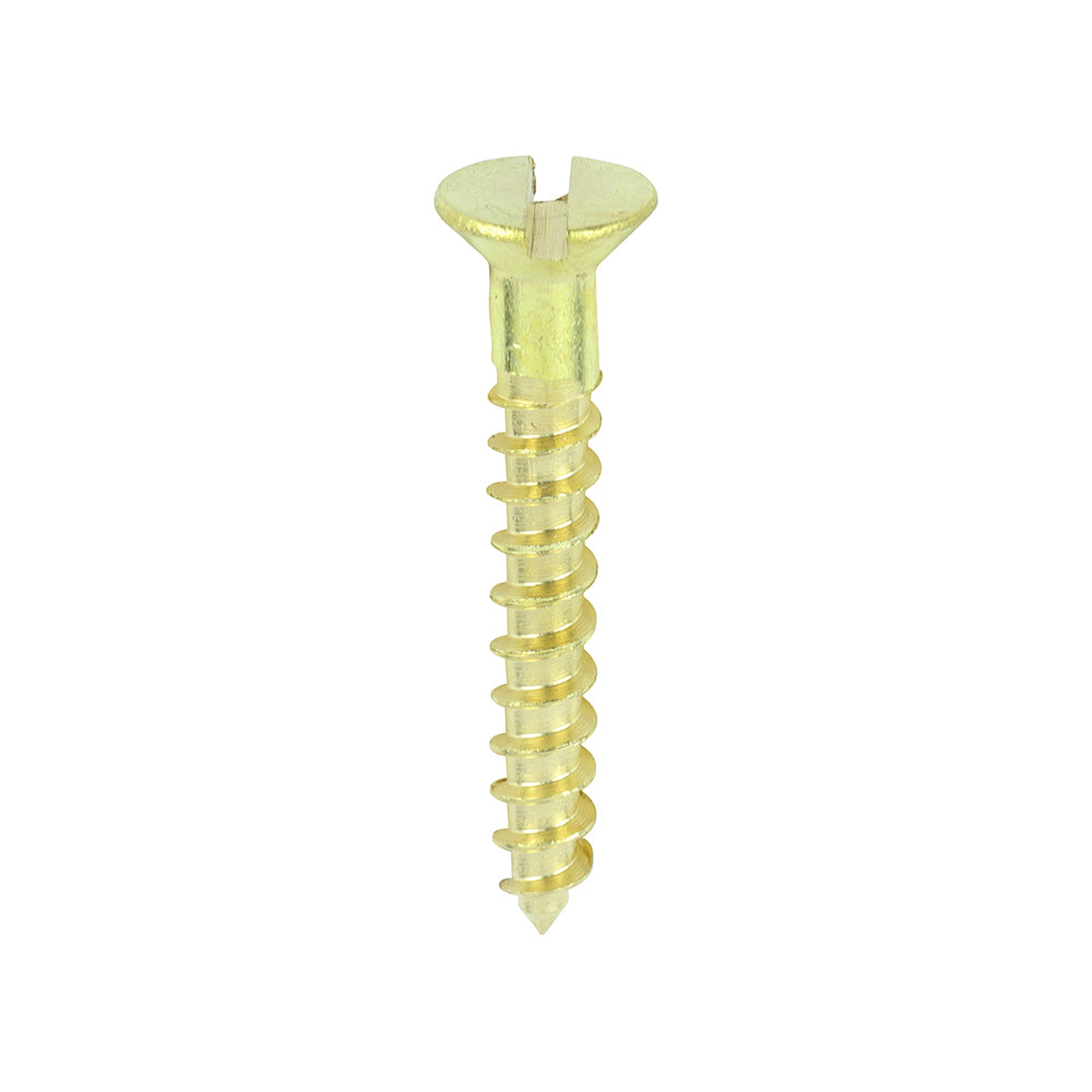 TIMCO Solid Brass Countersunk Woodscrews - 6 x 1 - Image