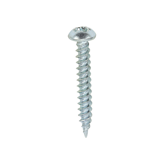 TIMCO Twin-Threaded Round Head Silver Woodscrews - 6 x 1 - Image
