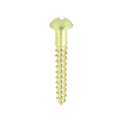 TIMCO Solid Brass Round Head Woodscrews - 6 x 1 - Image