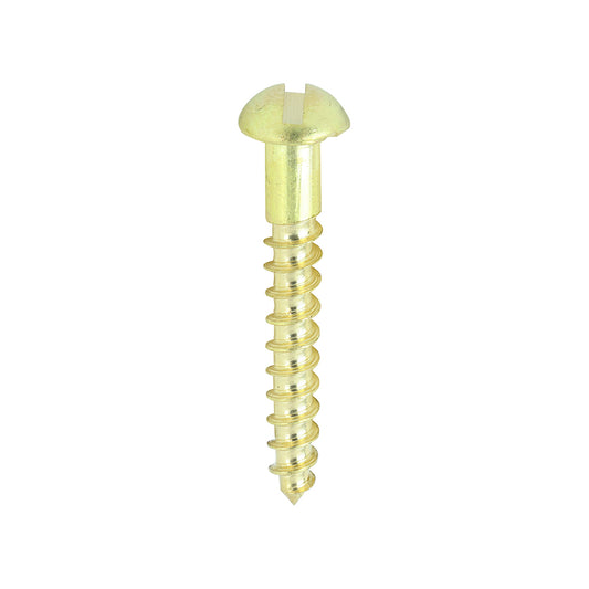 TIMCO Solid Brass Round Head Woodscrews - 6 x 1 - Image
