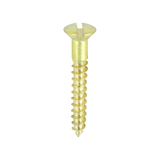 TIMCO Solid Brass Round Head Woodscrews - 6 x 1 - Image