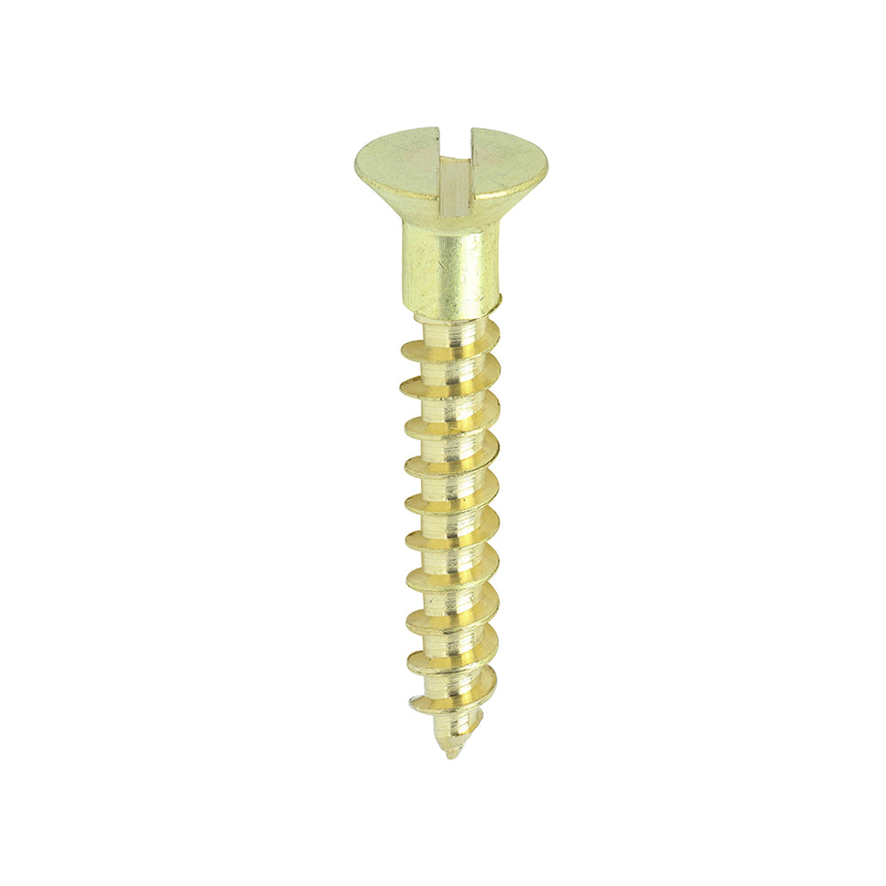 TIMCO Solid Brass Countersunk Woodscrews - 7 x 1 - Image