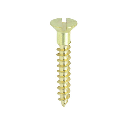 TIMCO Solid Brass Countersunk Woodscrews - 7 x 1 - Image