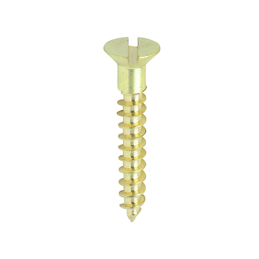 TIMCO Solid Brass Countersunk Woodscrews - 7 x 1 - Image
