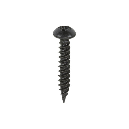 TIMCO Twin-Threaded Round Head Black Woodscrews - 8 x 1 - Image