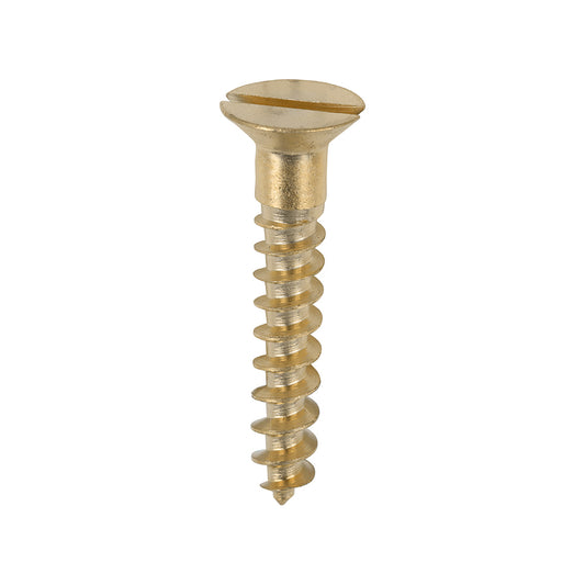 TIMCO Solid Brass Countersunk Woodscrews - 8 x 1 - Image