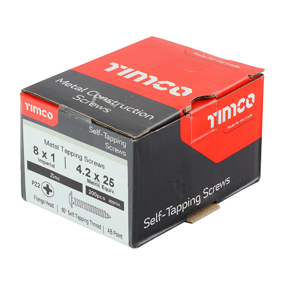 TIMCO Self-Tapping Flange Head Silver Screws - 8 x 1 - Image