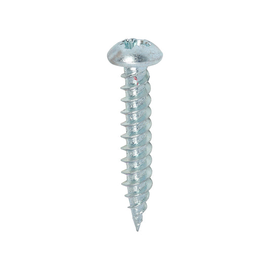 TIMCO Twin-Threaded Round Head Silver Woodscrews - 8 x 1 - Image