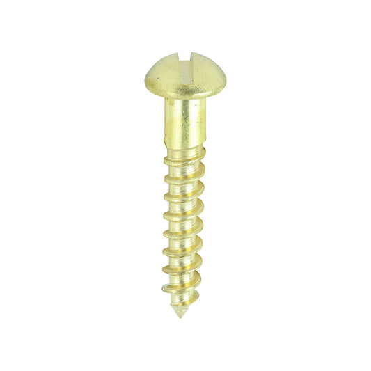 TIMCO Solid Brass Round Head Woodscrews - 8 x 1 - Image