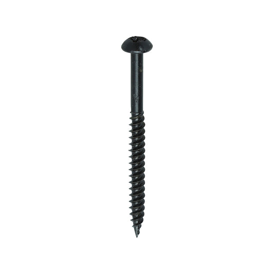 TIMCO Twin-Threaded Round Head Black Woodscrews - 8 x 2 - Image