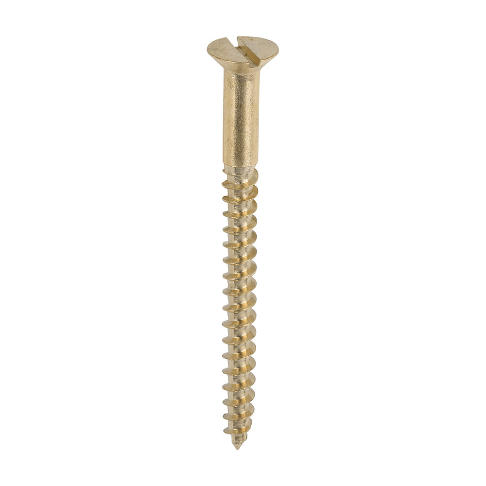 TIMCO Solid Brass Countersunk Woodscrews - 8 x 2 - Image
